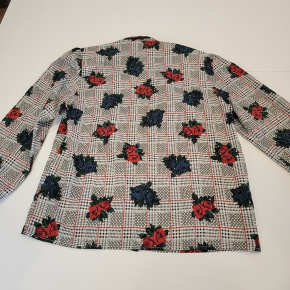 Vintage Leslie Fay Sportswear Floral Gingham Puff Sleeve Tie Button Up Top NWT! - Picture 14 of 16